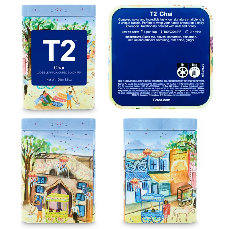 T2 Tea Chai Black Tea, Loose Leaf Black Tea in