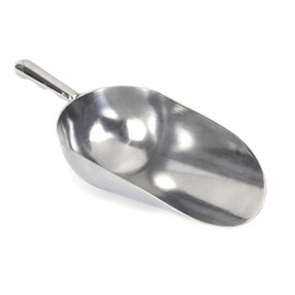 Heavy-Duty Cast Aluminum Kitchen Scoop - Rust-Proof, Ergonomic S-Handle Ice Cube Endurance Scoopfor Ice, Candy, Popcorn, Coffee Beans, Flour & Pet Food - Commercial-Grade Durable Design (XL（38oz）)