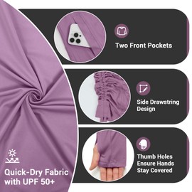 Palmyth Beach Coverups for Women UPF 50+ Long Sleeve Fishing Dress Quick Dry SPF Swimsuit Cover Up with Hood, Lavender, XL