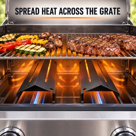 Adjustable Enamel Grill Heat Plate Shields, Universal BBQ Gas Grill Heat Tent Replacement Parts