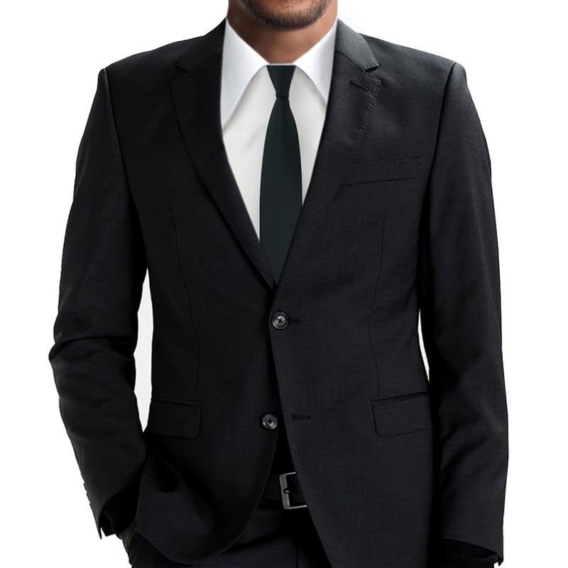 TigerTie - Slim Men's Designer Tie in Matte Black, Fine
