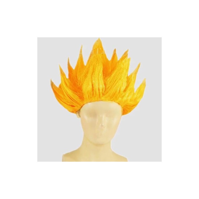WELCOLLE Cosplay Anime Character Costume Saiyan Wig Gold Wig