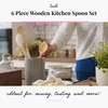 6 Piece Wooden Cooking Spoon Set Beech Large Small (6