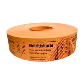 TAMLED Ticket Roll Orange 1 Roll with 1000 Perforated Tears Consecutively Numbered Gastro Brands Festival Drinks Catering Events Corporate Event Folk Festival Club Value Tag