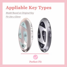 for Hyundai Key Fob Cover - 7 Button Soft TPU Key Case Protection Fit for Hyundai Ioniq 6 Grandeur GN7, KONA, Elanrtra, Santa Fe, Sonata, Tucson Smart Remote Key (7 Button - Blue)
