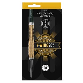 Harrows Soft Darts 50 Years Golden Anniversary Edition Tungsten Softtip Dart Soft Dart High Quality Tungsten Darts Set with Shafts and Flights (V-Wing 90%)