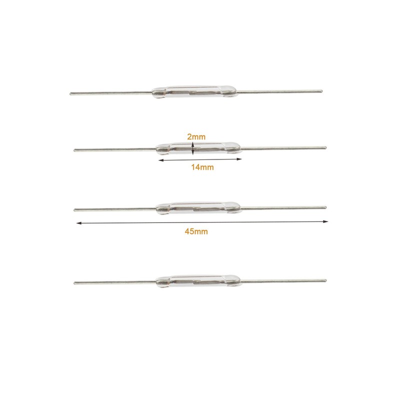 Luckkyme 20Pcs Reed Switch 2 x 14mm Normally Open (N/O)