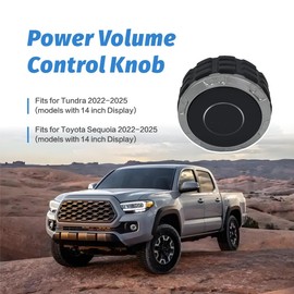 Drive pulse Volume knob Replace 2022-2025 Toyota Tundra Sequoia, Radio Control knob Compatible with 14 "Display, OE 86128-0C060, 86128-0C050, 86128-AN010 Black Repair Loose or Damaged Volume Buttons