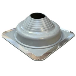 EAGLE 1 EPDM Flexible Roofing Pipe Flashing Boots - On Site Adjustable Roof Pipe Jack Boot with Square Base - (Standard - Grey Square Base, 5)
