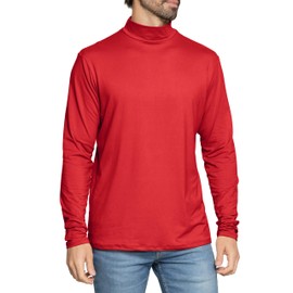 Men's Long Sleeve Mock Neck Turtleneck Red Large