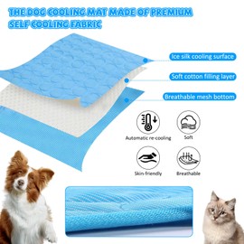 SUVEK Pet Cooling Mat, Dog Cooling Mat, Pets Self-Cooling Mat, Cooling Dog Mat, Cooling Cushion Dog Blanket, Cooling Blanket, Cold Gel Pad for Dogs, Cats, 100 x 70 cm