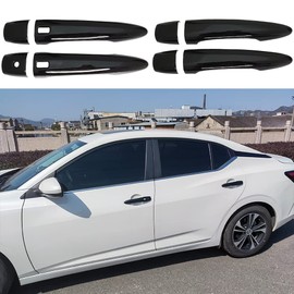 AOKIO Glossy Black Exterior Door Handle Cover Trim for Nissan Altima Accessories 2019 2020 2021 2022 2023 Nissan Sentra Accessories 2020 2021 2022 2023 with Smart Keyhole