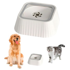 HJYDGJ 1.3 L Dog Water Bowl without Spill Water Bowl for Dogs Anti-Splash Water Dispenser Leak-Proof Dog Bowl Water Bowl Dog No Drooling Drip Free Drinking Water Bowl - White