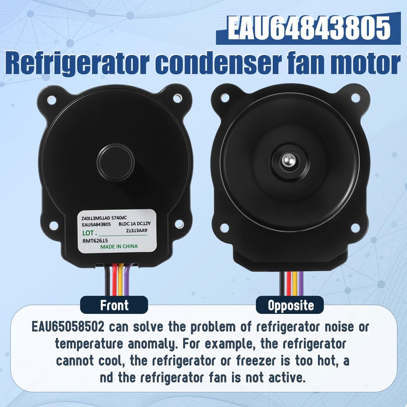 Threlaco EAU64843805 Condenser Fan Motor Assembly Compatible with LG Refrigerator