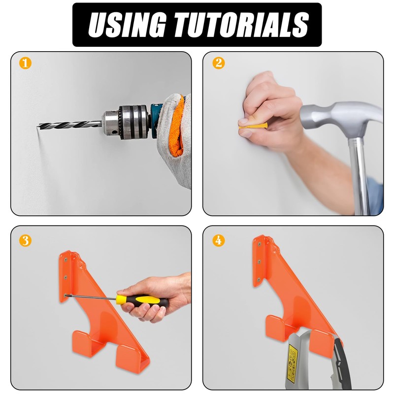 Funnytek Chainsaw Hanger, Heavy Duty Chainsaw Holder Wall Mount Hanging