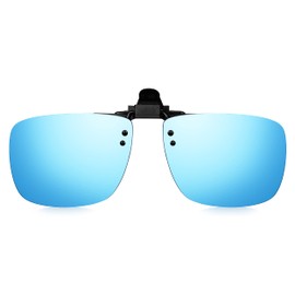 Read Optics Clip On Sunglasses Over Prescription and Non Prescription Easy Fit Sunglasses Polarized UV Protection Flip-Up Rimless Lightweight