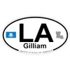 US Decal, Inc. Gilliam, Louisiana Oval Sticker with State Flag