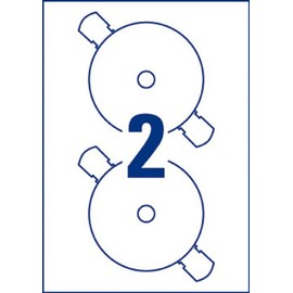 Avery J8676-25 Printable, Customisable Full Face CD Labels, 2 Labels Per A4 Sheet, White