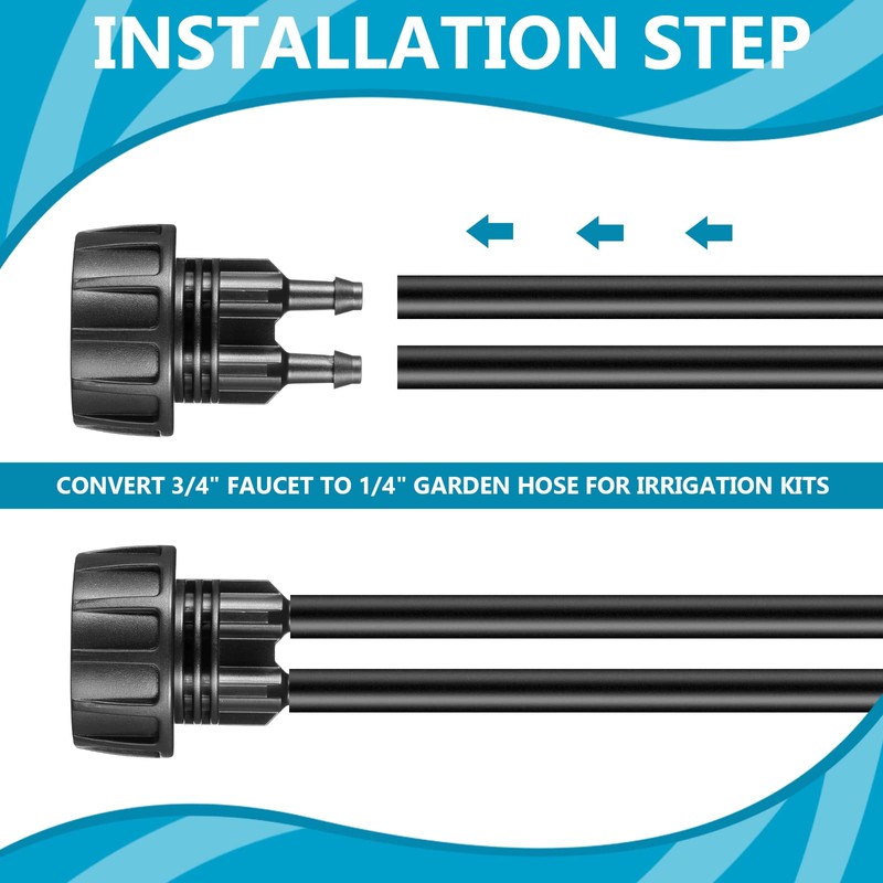 5 Pack Drip Irrigation Tubing Faucet Adapter Garden Faucet Hose
