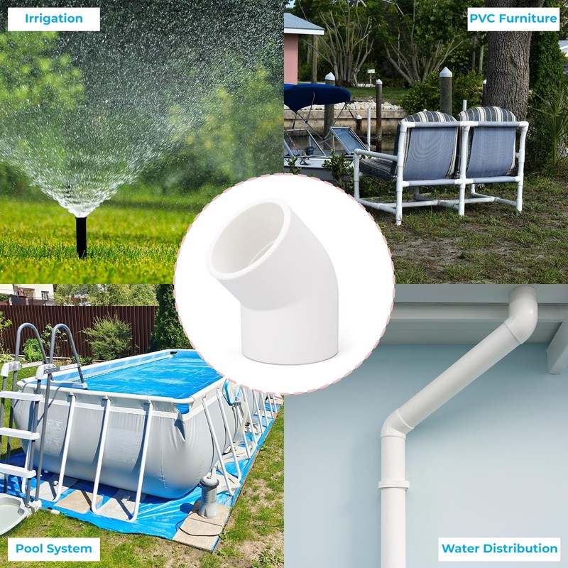 Ozmosis 3" PVC Pipe 45 Degree Elbow Fitting (Socket x