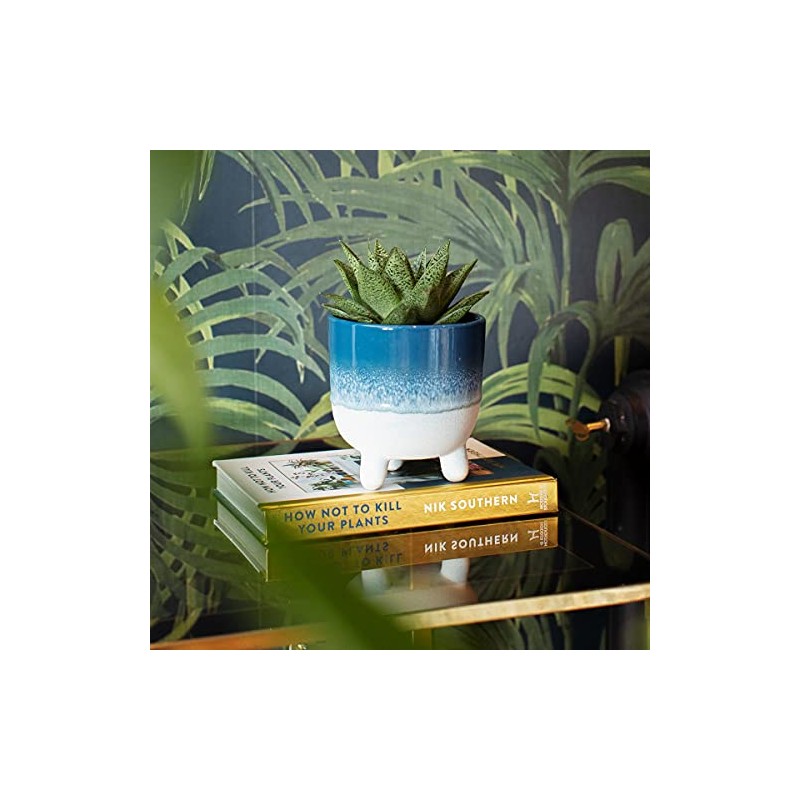 Sass & Belle Mojave Glaze Blue Large Planter on Legs