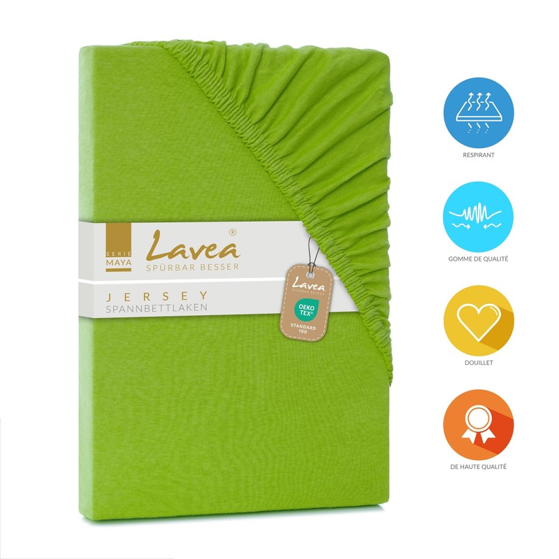 Lavea Jersey Fitted Sheet, Maya Series, 100% Cotton, High-Quality Workmanship,