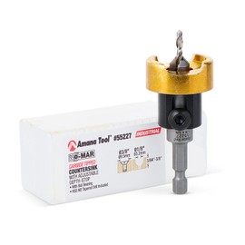 Amana Tool 55227 Carbide Tipped Countersink with No Burning and No Marring Adjustable Depth Stop wit by Amana