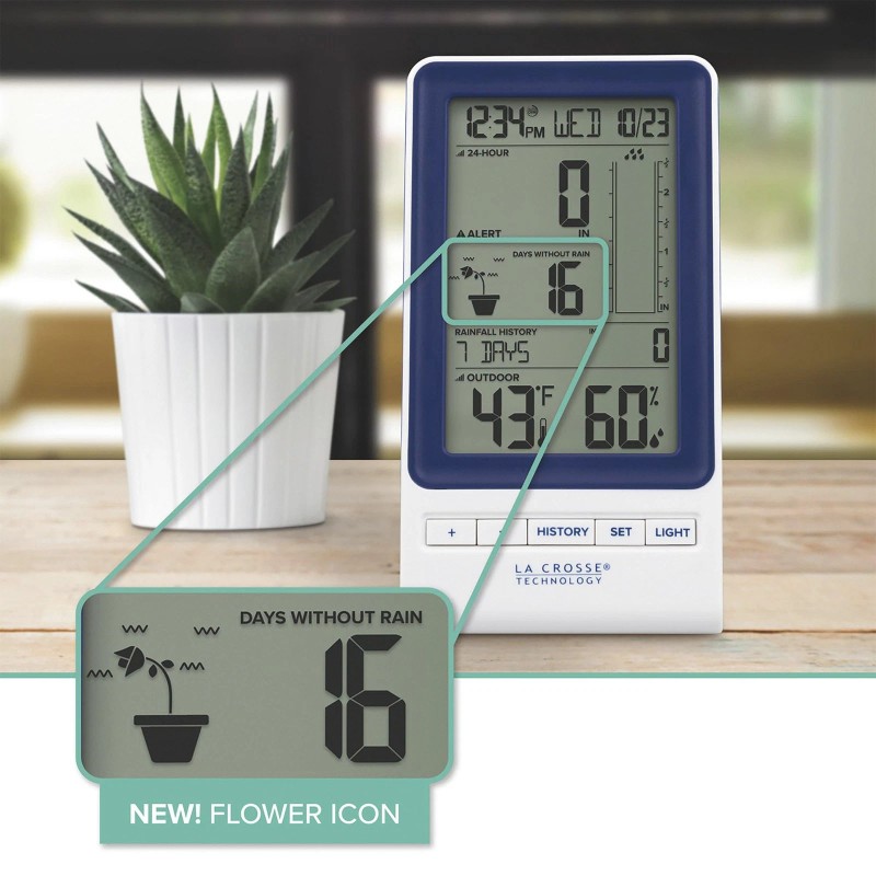 La Crosse Technology Digital Wireless Rain Weather Station Self Emptying
