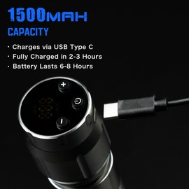 MC-W1 Tattoo Battery 1500mAh, 4-12v RCA Tattoo Battery Pack for Tattoo Pen, Rechargeable USB LED Digital Screen, Tattoo Power Supply for Tattoo Machine Wireless Tattoo Gun, Red