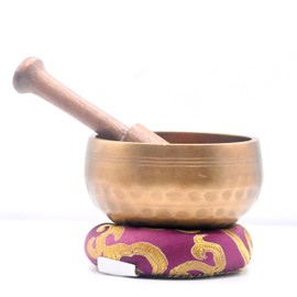 Handmade Singing bowl-Tibetan Singing bowl set-Singing bowl, Mallet and Cushion-Chakra Balance, Meditation and peace-Handmade in nepal-with Carry Bag