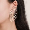 Yienate Large Butterfly Dangle Earrings Gold Hollow Butterfly Wings Drop