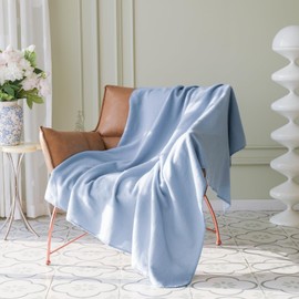 CAI TENG Fleece Throw Blankets Lightweight Warm Soft Cozy Kids Blanket Pet-Friendly Bulk Fleece Blanket Solid for Home, Bed, Sofa, Dorm, Office, Gifts, Outdoor Washed Blue 6 Pack 50 x 60 inch