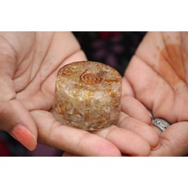 Jet International Citrine Orgone Tower Buster Orgonite Piezo Electric EMF Protection Generator Frequency Ions Tested Cloud Chem Buster 40 Page Crystal Therapy Booklet