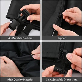 Zipper IBC Tote Cover Barlic 275 Gallon for 420D 1000L Outdoor Water Tank Protective Cover(Black)