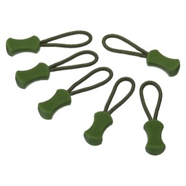PATIKIL Zipper Pulls Replacement, 20 Pack Extension Cord Handle Fix Tab Tag Extender Fixer for Luggage Backpacks Jackets Handbags, Olive Green