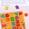 2PCS Wooden Alphabet & Shape Puzzles for Toddlers – Educational