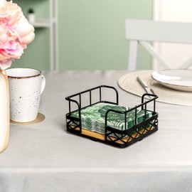 bremermann Napkin Holder for 25 x 25 Napkins Bamboo with High Metal Rim Napkin Dispenser Approx. 15 x 8 x 15 cm