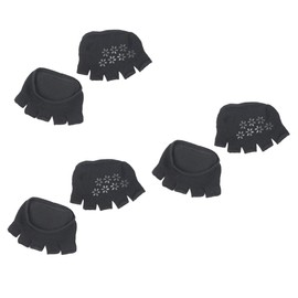 KOMBIUDA 3 Pairs Cushioned Toe Socks Women Breathable Half Socks Peep Toe Abrasion Resistance