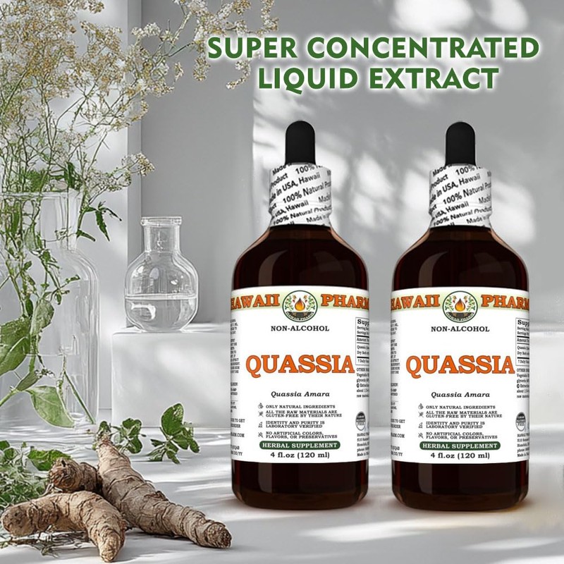 Quassia (Quassia Amara) Dry Bark Glycerite, Made in Hawaii, All
