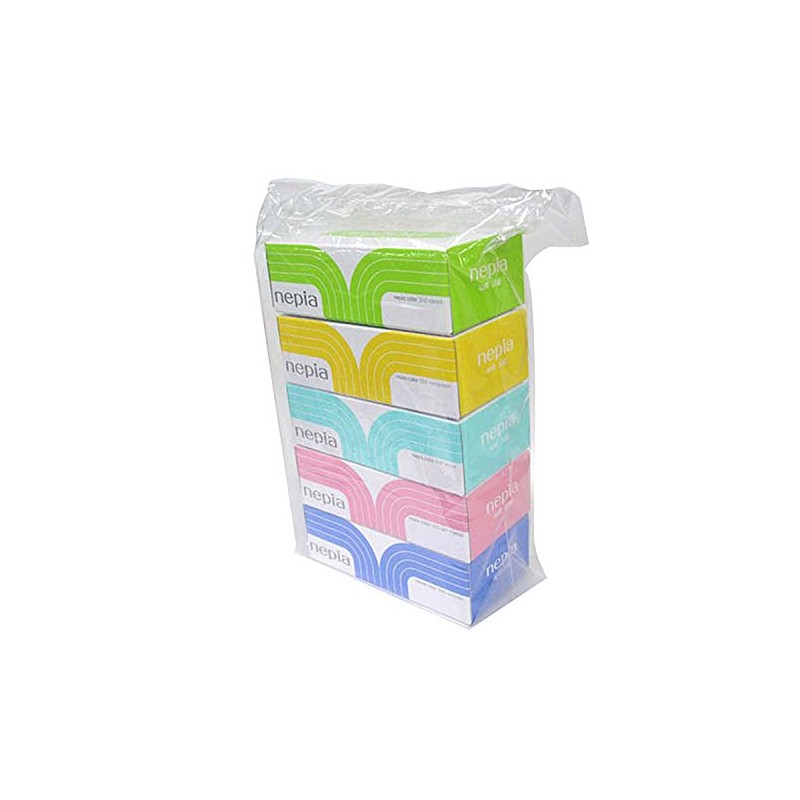 Meiho Nepia Portable Mini Tissue 40 Sheets (20 Pairs) 5-Pack