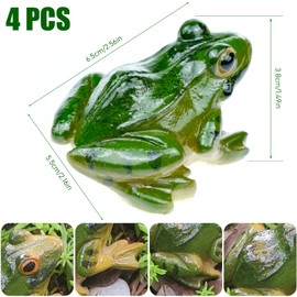 YASYU 4 Pcs Resin Mini Frogs Green Miniature Frog Figurines Frog Statues Cute Frog Figures Micro Resin Frogs for Patio Yard Micro Landscape Fairy Garden Ornaments