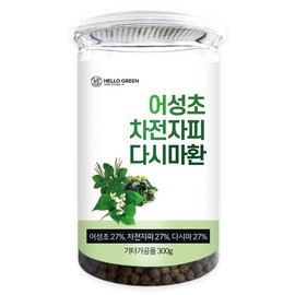 Hello Green 어성초 차전자피 다시마환 300g(통) Houttuynia Cordata, Psyllium Husk, and Seaweed Pills 300g (Whole)