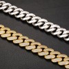 OLVLUS 20mm Iced Out Cuban Link Chain 18K White Gold
