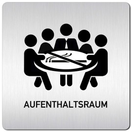 Türschilder24 XXL Door Sign (B) • 125 x 125 x 1.5 mm • Aufenthaltsraum Breakroom Tea Kitchen - Nichsmoker 006 Only Motif • Aluminium Solid Material • 100% Made in Germany