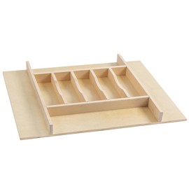 WelFurGeer Flatware Organizer for Drawer, Utensil Organizer for Kitchen Drawers, Wood Cutlery Tray Organizer in Drawer, Flatware Drawer Organizer for Silverware, Flatware in Kitchen (Natural)