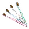 Nano-b Rainbow Pack of 4 Antibacterial Manual Toothbrushes【Gold & Bamboo