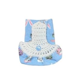 Easter Handmade Crochet Top Towels made from 100% Cotton Terry Cloth, perfect for the Kitchen, Bathroom, and Laundry Room (BUNNY FACES WITH GLASSES)