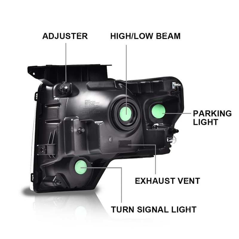 PIT66 Headlight Assembly Compatible with Ford F150 2009 2010 2011