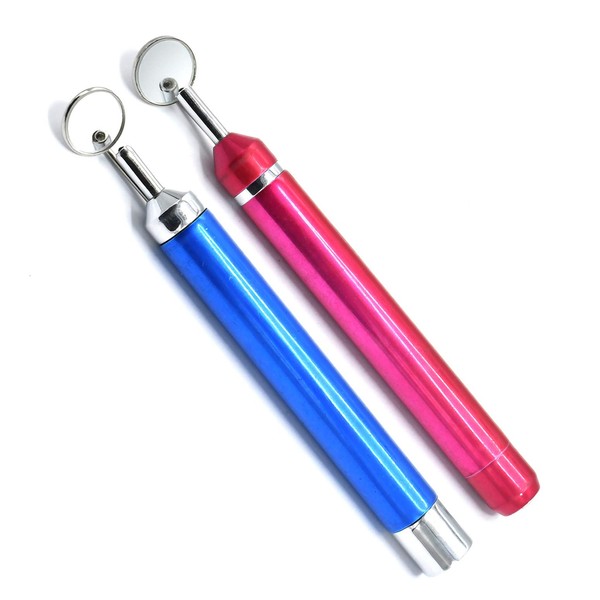 Premium Dental Mirror W/Led Light #4#5 Red/Blue Examination Instruments (AAProTools)