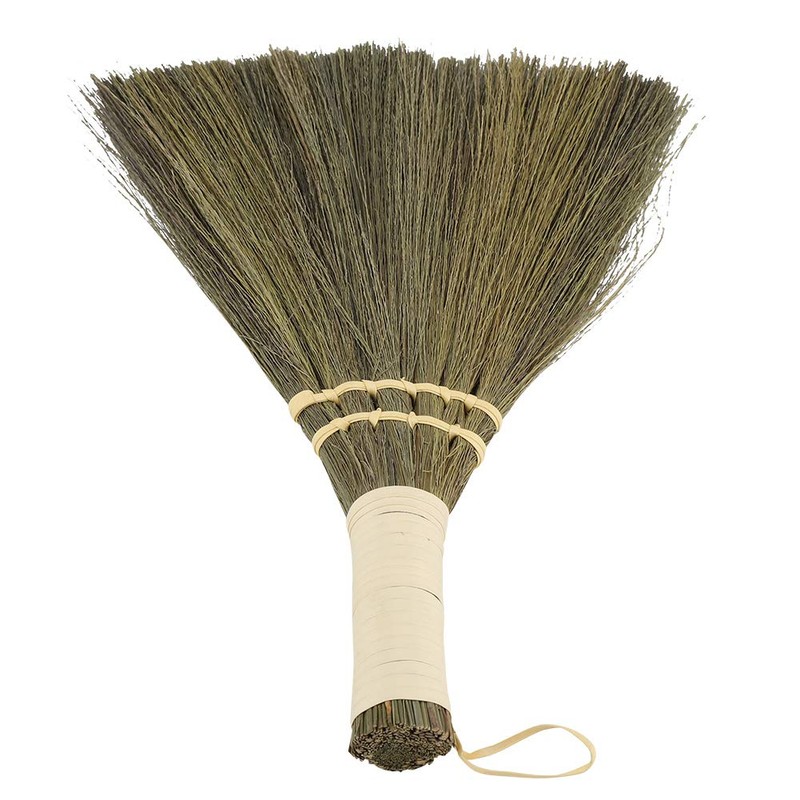 QANYEGN Handmade Straw Woven Brooms, Household Angled Brooms, Can Easily
